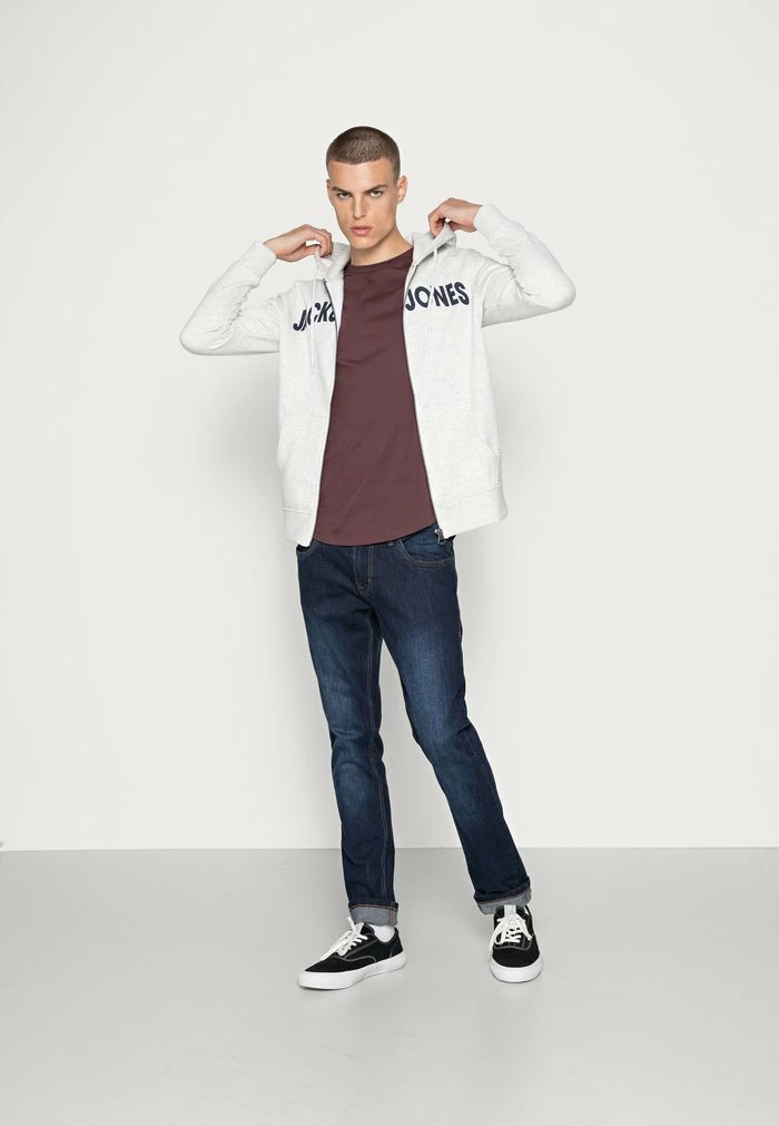 Jack & Jones JJNAVY ZIP HOOD - Zip-up Sweatshirt - White Melange 2 Jack & Jones JJNAVY ZIP HOOD - Zip-up Sweatshirt - White Melange - Image 2