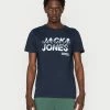 Jack & Jones JCOBOOSTER TEE CREW NECK - Print T-shirt - Navy Blazer