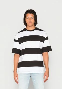 Jack & Jones UNISEX JCOUP STRIPE TEE CREW NECK - Basic T-shirt - Black