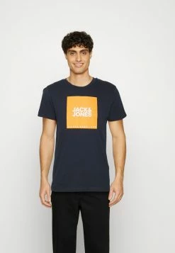 Jack & Jones JJLOCK TEE CREW NECK - Print T-shirt - Sky Captain
