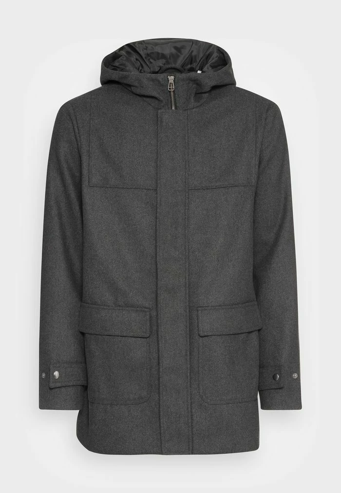 Jack & Jones JJFELIX COAT - Classic Coat - Dark Grey Melange 4 Jack & Jones JJFELIX COAT - Classic Coat - Dark Grey Melange - Image 4