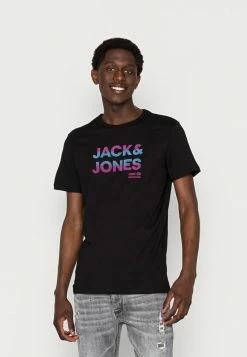 Jack & Jones SETH TEE CREW NECK - Print T-shirt - Black