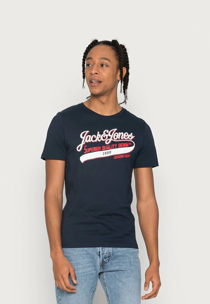 Jack & Jones 3er Pack - Print T-shirt - Navy 4 Jack & Jones 3er Pack - Print T-shirt - Navy - Image 4