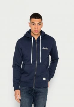 Jack & Jones JORTONS ZIP HOOD - Zip-up Sweatshirt - Navy /solid