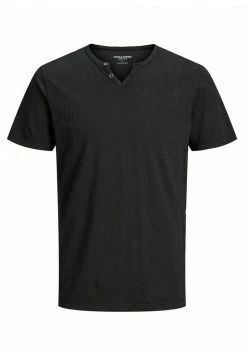 Jack & Jones JJESPLIT NECK TEE - Basic T-shirt - Black -Jack & Jones Shop 9af926f5745b4dbb9a4ad9e15942990a