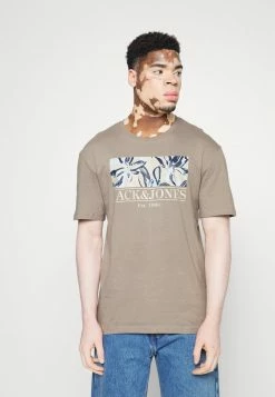 Alternative view of Jack & Jones JORFLOWER BRANDING TEE 2 PACK - Print T-shirt - Fungi/navy Blazer