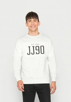 Jack & Jones JJCEMB CREW NECK - Sweatshirt - White Melange