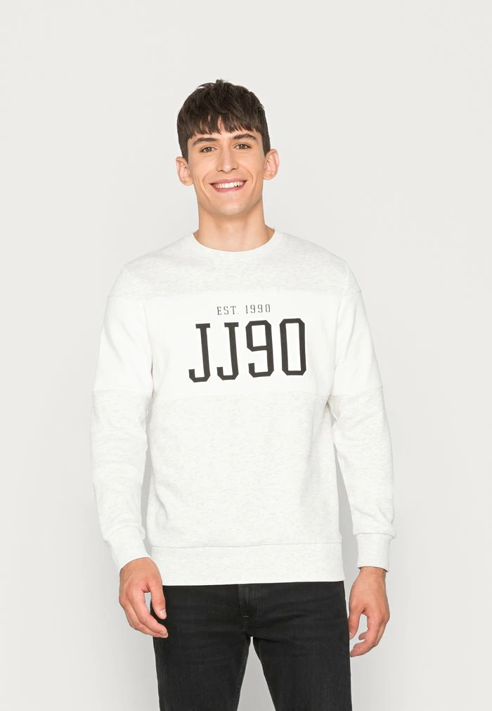 Jack & Jones JJCEMB CREW NECK - Sweatshirt - White Melange 1 Jack & Jones JJCEMB CREW NECK - Sweatshirt - White Melange