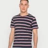 Jack & Jones JJESTRIPE BASIC TEE O NECK - Basic T-shirt - Navy Blazer/cloud Dancer/hawthorn Rose