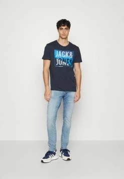 Alternative view of Jack & Jones JJSCOTT TEE CREW NECK - Print T-shirt - Navy Blazer