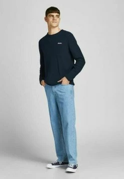 Alternative view of Jack & Jones JORPAUL TONS CREW NECK DETAIL - Jumper - Navy Blazer