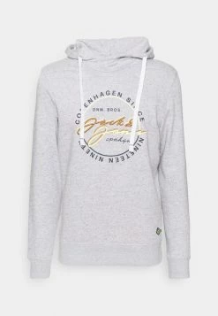 Jack & Jones JORWOODSS HOOD - Sweatshirt - Light Grey Melange -Jack & Jones Shop a0e5b2e65d904274a546455dc8fbb494