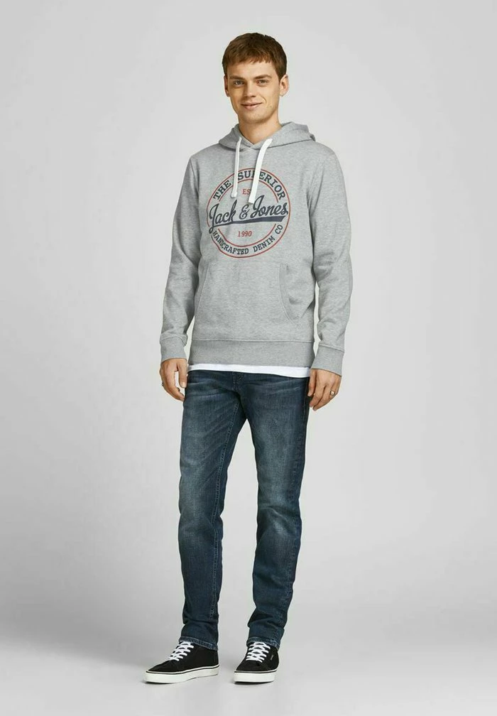 Jack & Jones JJBRAT HOOD - Hoodie - Light Grey Melange 2 Jack & Jones JJBRAT HOOD - Hoodie - Light Grey Melange - Image 2