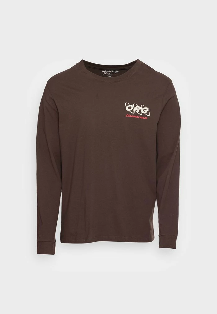 Jack & Jones JORELLIOT TEE CREW NECK - Long Sleeved Top - Seal Brown 4 Jack & Jones JORELLIOT TEE CREW NECK - Long Sleeved Top - Seal Brown - Image 4