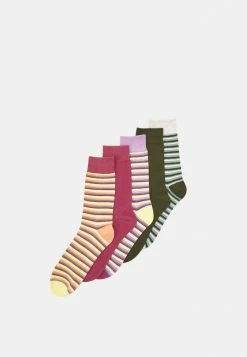 Jack & Jones JACSTRIPE SOCK 5 PACK - Socks - Hawthorn Rose/dusty Olive/mellow Yellow/dusty Olive/hawthorn Rose