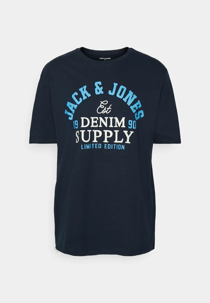 Jack & Jones JJELOGO TEE O NECK - Print T-shirt - Dark Navy 1 Jack & Jones JJELOGO TEE O NECK - Print T-shirt - Dark Navy