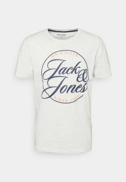 Jack & Jones JORTRUCE TEE CREW NECK - Print T-shirt - White Melange