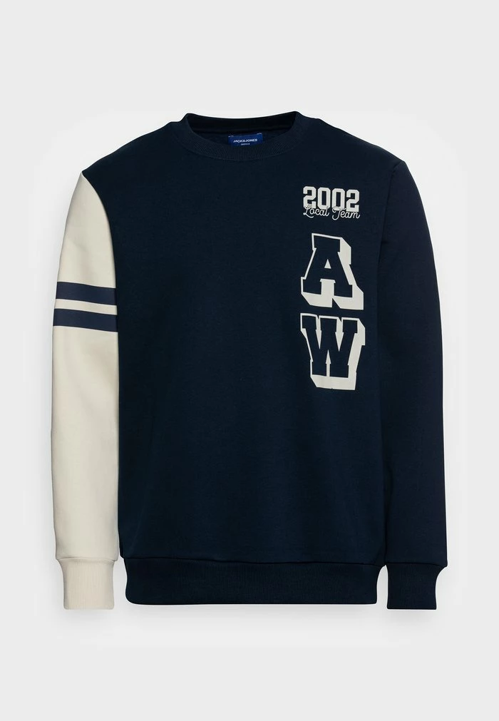 Jack & Jones JORAWORLD CREW NECK - Sweatshirt - Navy Blazer/silver Birch 1 Jack & Jones JORAWORLD CREW NECK - Sweatshirt - Navy Blazer/silver Birch