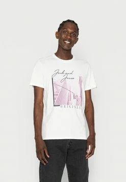 Jack & Jones JORWILLOW PHOTO CREW NECK - Print T-shirt - Off White