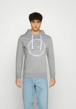 Jack & Jones JJSTAMP HOOD - Sweatshirt - Light Grey Melange