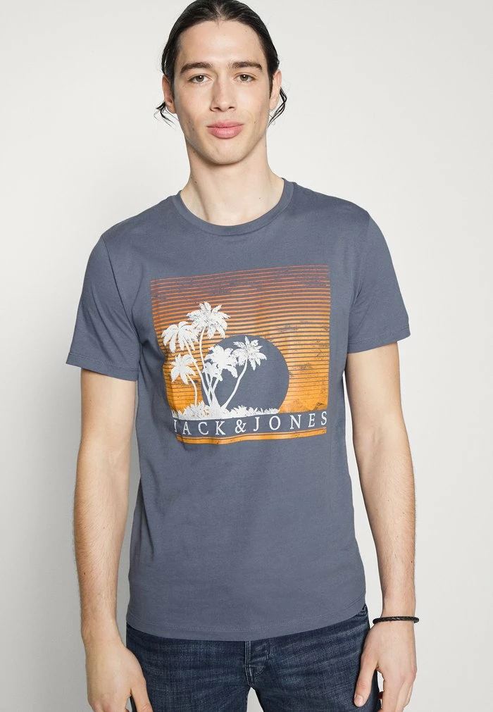 Jack & Jones JJPALM TEE - Print T-shirt - Grisaille 1 Jack & Jones JJPALM TEE - Print T-shirt - Grisaille