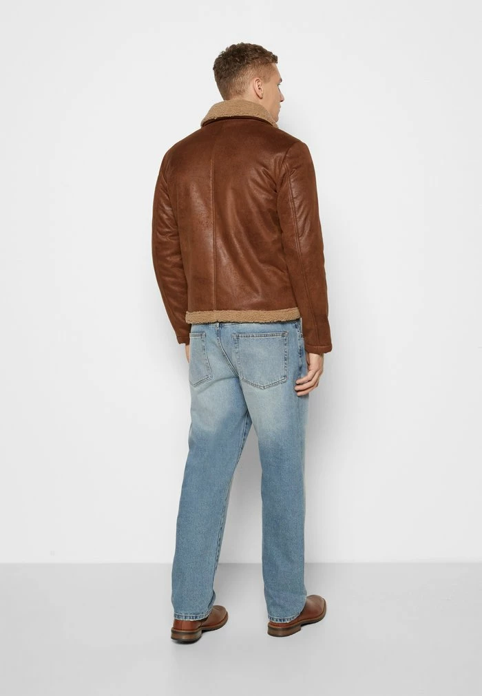 Jack & Jones JJEAGLE JACKET - Faux Leather Jacket - Almond 4 Jack & Jones JJEAGLE JACKET - Faux Leather Jacket - Almond - Image 4