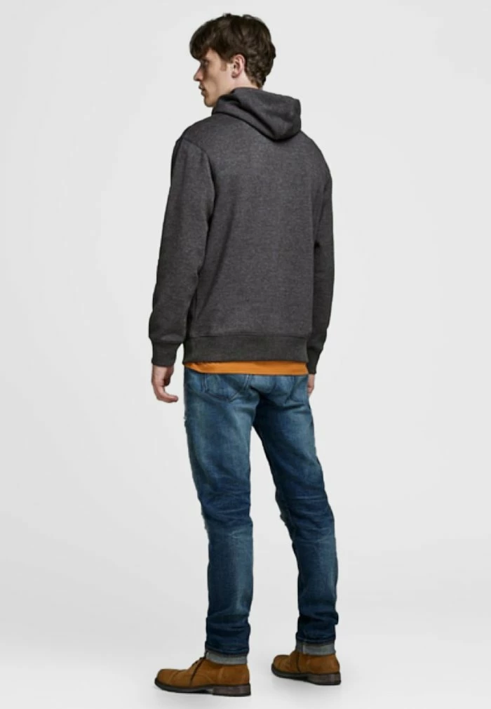 Jack & Jones JJESOFT HOOD - Hoodie - Dark Grey Melange 3 Jack & Jones JJESOFT HOOD - Hoodie - Dark Grey Melange - Image 3
