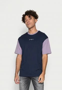 Jack & Jones JORBLOCKINGS TEE CREW NECK - Basic T-shirt - Navy