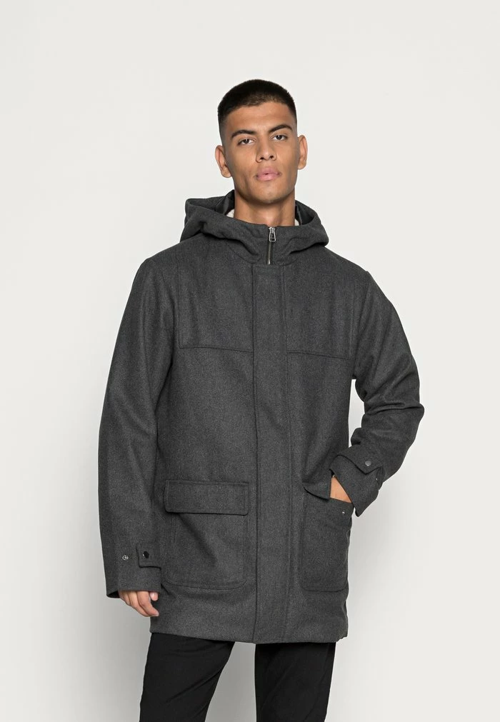 Jack & Jones JJFELIX COAT - Classic Coat - Dark Grey Melange 1 Jack & Jones JJFELIX COAT - Classic Coat - Dark Grey Melange