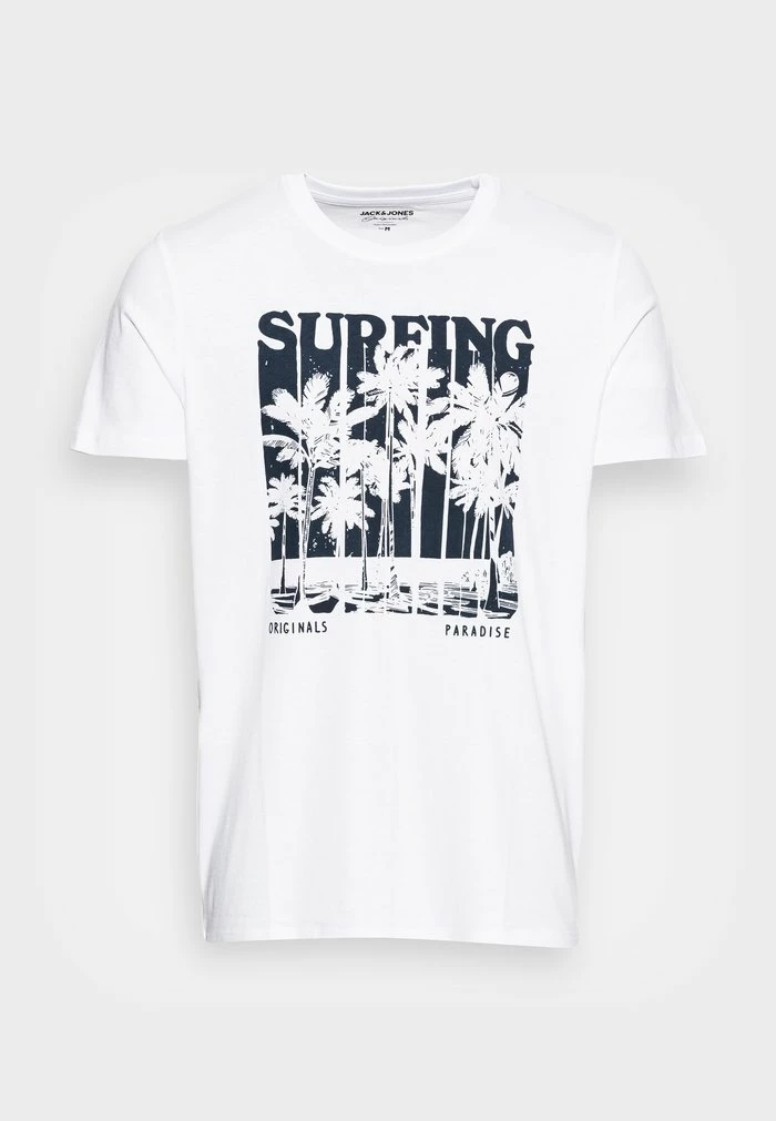 Jack & Jones JORVENICE MONOCHROME TEE CREW NECK - Print T-shirt - Bright White 4 Jack & Jones JORVENICE MONOCHROME TEE CREW NECK - Print T-shirt - Bright White - Image 4