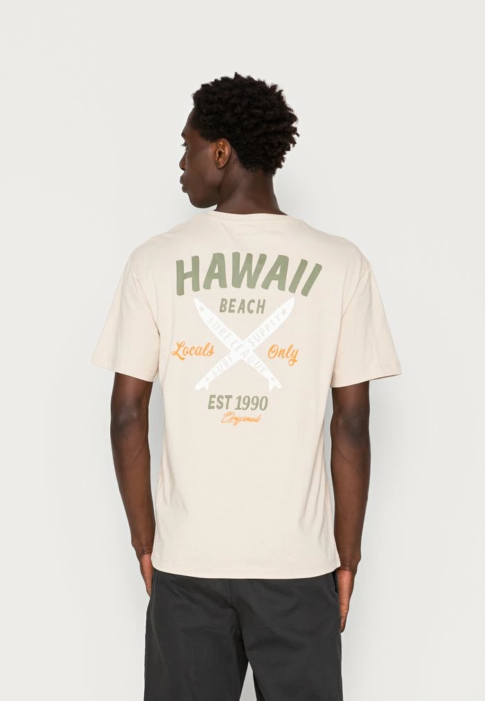 Jack & Jones MALIBU PACK TEE CREW NECK - Print T-shirt - Peyote 1 Jack & Jones MALIBU PACK TEE CREW NECK - Print T-shirt - Peyote