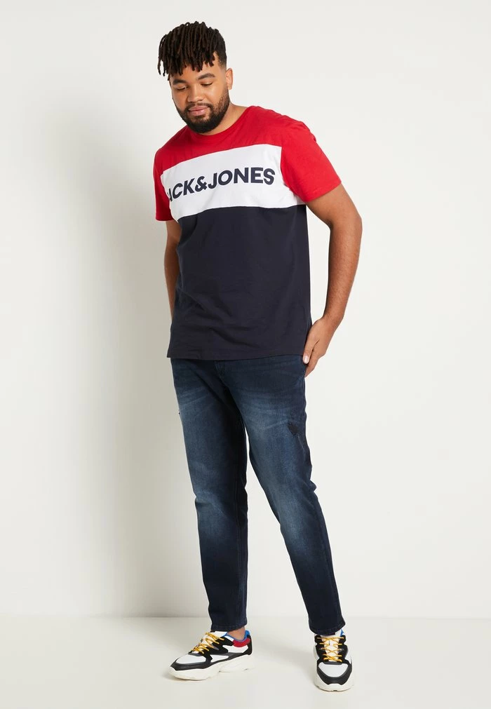Jack & Jones JJELOGO BLOCKING TEE - Print T-shirt - Tango Red 2 Jack & Jones JJELOGO BLOCKING TEE - Print T-shirt - Tango Red - Image 2