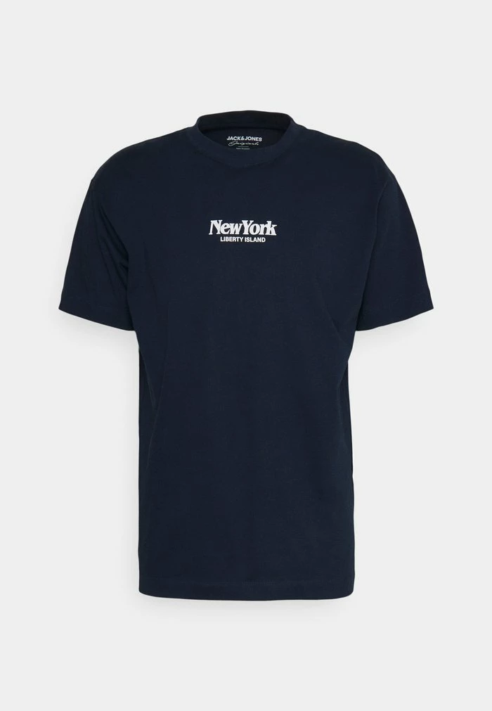 Jack & Jones JORRIVERSIDE TEE CREW NECK UNISEX - Print T-shirt - Navy Blazer 4 Jack & Jones JORRIVERSIDE TEE CREW NECK UNISEX - Print T-shirt - Navy Blazer - Image 4