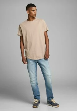 Jack & Jones JJECURVED TEE O NECK - Basic T-shirt - Beige -Jack & Jones Shop b2d6001b03614888b9c53480ae490635