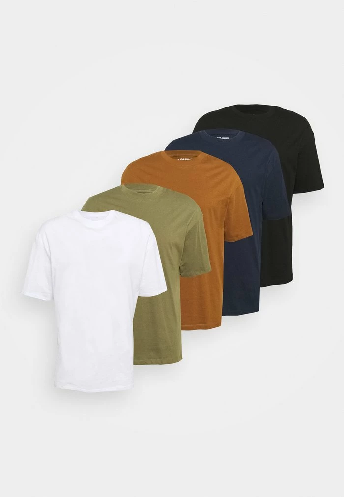 Jack & Jones JORBRINK TEE CREW NECK 5 PACK - Basic T-shirt - Black/white/martiniolive/navyblazer/rubber 7 Jack & Jones JORBRINK TEE CREW NECK 5 PACK - Basic T-shirt - Black/white/martiniolive/navyblazer/rubber - Image 7