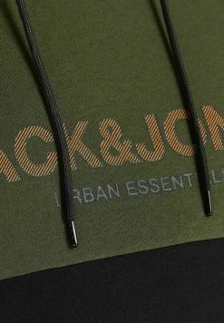 Jack & Jones JJEURBAN BLOCKING HOOD - Hoodie - Forest Night -Jack & Jones Shop b74e9f97e4b14963b1affd8fe95797ab