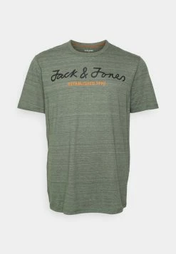 Jack & Jones JCOBERG UPSCALED TEE CREW NECK - Print T-shirt - Four Leaf Clover