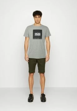 Alternative view of Jack & Jones JJLOCK TEE CREW NECK - Print T-shirt - Light Grey Melange