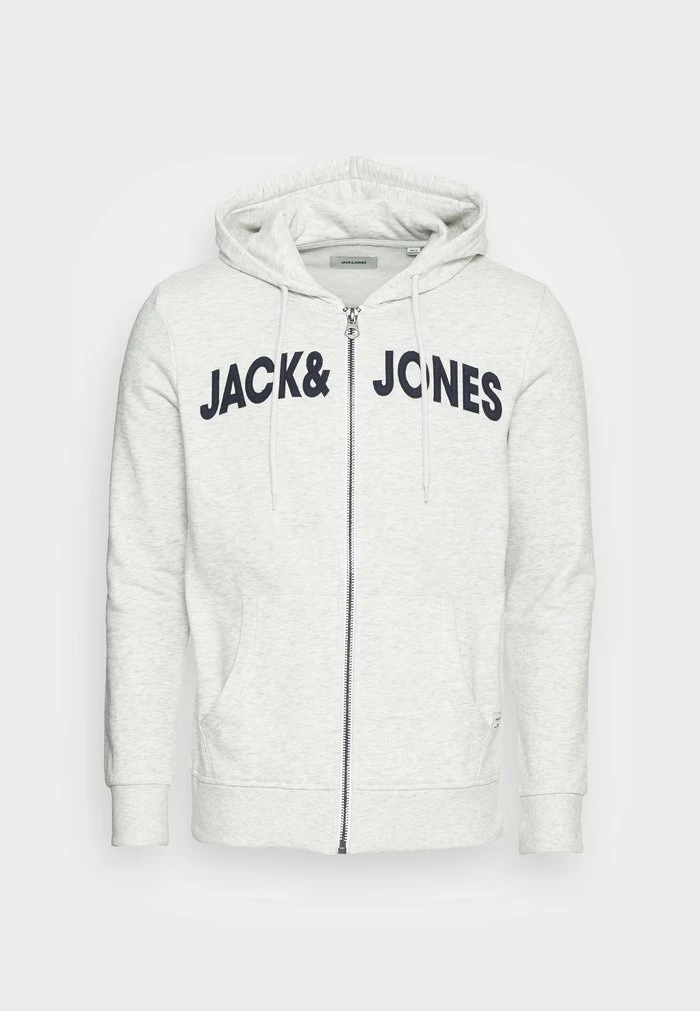 Jack & Jones JJNAVY ZIP HOOD - Zip-up Sweatshirt - White Melange 4 Jack & Jones JJNAVY ZIP HOOD - Zip-up Sweatshirt - White Melange - Image 4