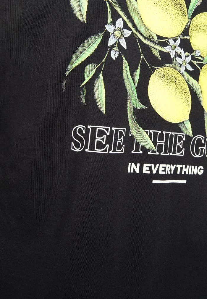 Jack & Jones CITRONS TEE CREW NECK UNISEX - Print T-shirt - Black 3 Jack & Jones CITRONS TEE CREW NECK UNISEX - Print T-shirt - Black - Image 3