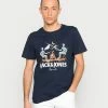 Jack & Jones JORSUNNYSKULL TEE CREW NECK - Print T-shirt - Navy Blazer