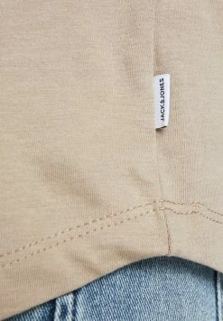 Jack & Jones JJECURVED TEE O NECK - Basic T-shirt - Beige -Jack & Jones Shop c3b228e10a204422aaf8030f67fde51b
