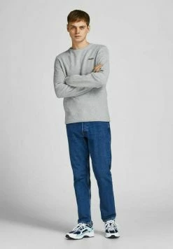 Alternative view of Jack & Jones JORPAUL TONS CREW NECK DETAIL - Jumper - Light Grey Melange