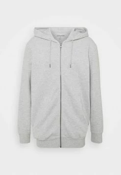 Jack & Jones JJEBASIC ZIP HOOD - Zip-up Sweatshirt - Light Grey Melange