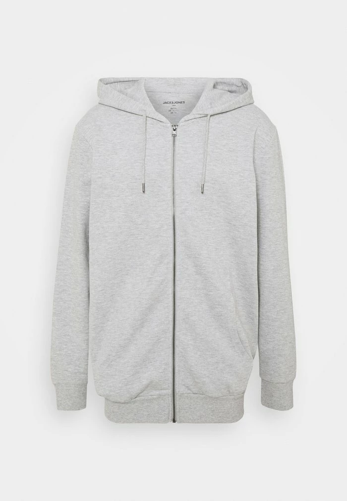 Jack & Jones JJEBASIC ZIP HOOD - Zip-up Sweatshirt - Light Grey Melange 1 Jack & Jones JJEBASIC ZIP HOOD - Zip-up Sweatshirt - Light Grey Melange