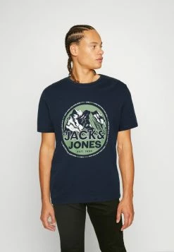Jack & Jones JCOBOOSTER TEE CREW NECK - Print T-shirt - Navy Blazer