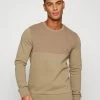 Jack & Jones JCOSTAPLE QUILT CREW NECK - Sweatshirt - Beige