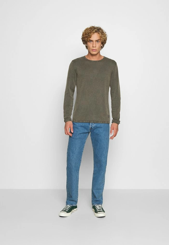 Jack & Jones JJELEO CREW NECK - Jumper - Dusty Olive 2 Jack & Jones JJELEO CREW NECK - Jumper - Dusty Olive - Image 2