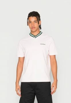 Jack & Jones JJPIQUE V-NECK SS TEE - Basic T-shirt - Pink A Boo