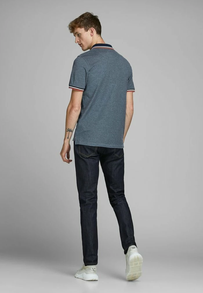 Jack & Jones JJEPAULOS - Polo Shirt - Denim Blue 3 Jack & Jones JJEPAULOS - Polo Shirt - Denim Blue - Image 3